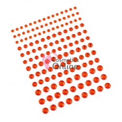 Strasuri din acril pentru make-up, par sau corp cu adeziv SGS013FF Rosii de 2-6mm 156 buc 